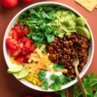 Black Bean and Lentil Burrito Bowls