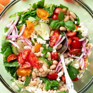 Mediterranean Orzo Salad with Spinach and Feta