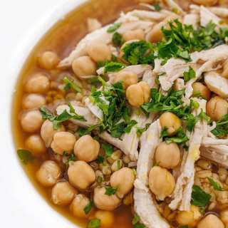 Chicken and Chickpea Soup with Bulgur Wheat