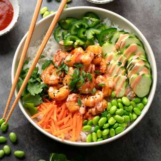 Spicy Shrimp Rice Bowls