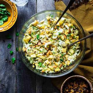 Shredded Cabbage Salad with Apples and Curry