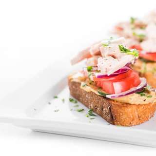 Chicken and Hummus Tartine with Tahini Sauce
