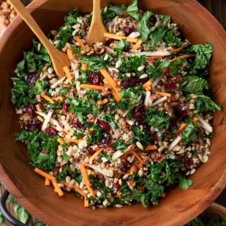 Cranberry Apple Kale Salad with Quinoa