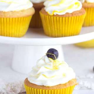 Boozy Blueberry Lemon Cupcakes