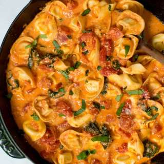 Creamy Tomato Basil Tortellini Skillet