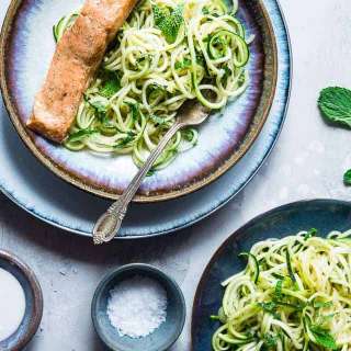 Indian Salmon Curry Zucchini Noodles With Coconut Milk