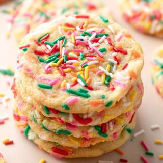 Vanilla Pudding Cookies with Rainbow Sprinkles
