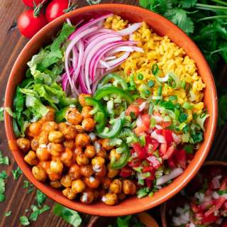 Roasted Chickpea Burrito Bowls