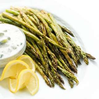 Roasted Asparagus with Tzatziki Sauce