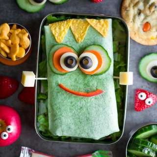Frankenstein Halloween Sandwich Wraps