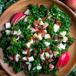 Kale Apple Salad with Bacon and Cheddar