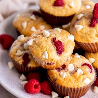 Raspberry and White Chocolate Muffins