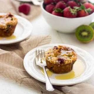 Bread Pudding With Strawberries, Kiwi, And Coconut Rum Sauce {Lightened Up}