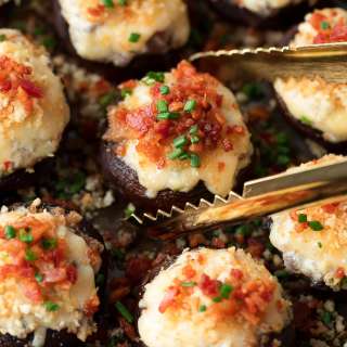White Cheddar Stuffed Mushrooms