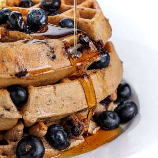 Blueberry Greek Yogurt Waffles