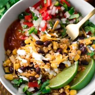 Vegetarian Cauliflower Rice Burrito Bowl Recipe