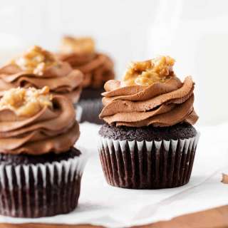 German Chocolate Cupcakes