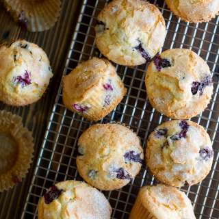 Bakery-Style Jordan Marsh Blueberry Muffins