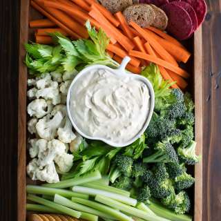 Easy Veggie Tray with French Onion Dip