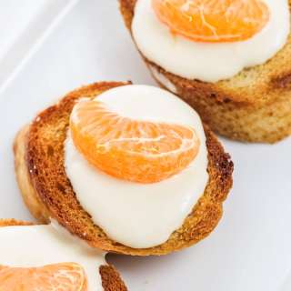 Honey Tangerine Goat Cheese Crostini