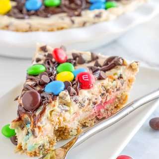 No Bake Monster Cookie Dough Cheesecake