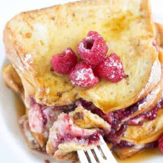 Brioche French Toast with Creamy Raspberry Cheesecake
