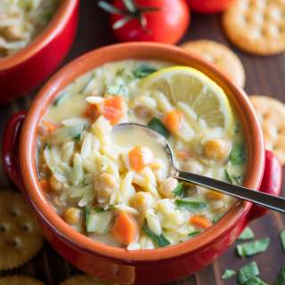 Chickpea Lemon Orzo Soup