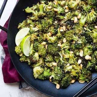 Air-Fryer Roasted Asian Broccoli