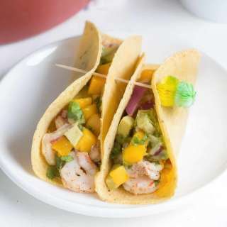 Cilantro Lime Shrimp Tacos with Mango Avocado Salsa