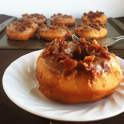 Maple Bacon Glazed Yeast Donuts