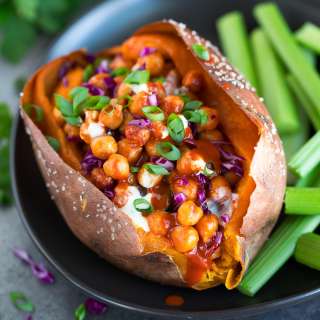 Buffalo Chickpea Sweet Potatoes