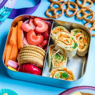 Veggie Tortilla Rollups with Hummus