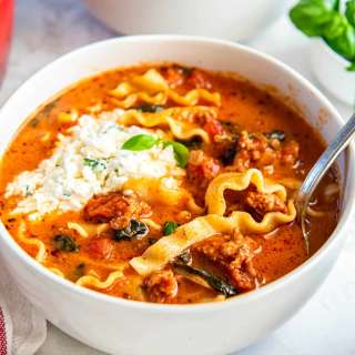 Easy Lasagna Soup with Sausage and Ricotta