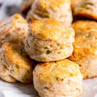 Cheddar Scones with Chives and Bacon Butter