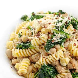 Sausage, Kale and White Bean Pasta