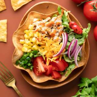 Taco Salad with Homemade Tortilla Bowls