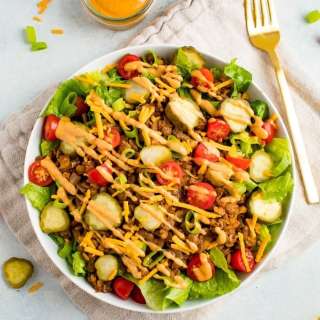 "Cheeseburger" Salad with Special Sauce