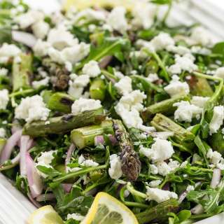 Grilled Asparagus Salad with Arugula and Goat Cheese