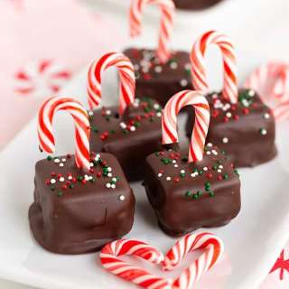 Candy Cane Cheesecake Bites