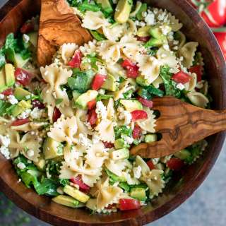 Mediterranean Pasta Salad with Arugula and Feta