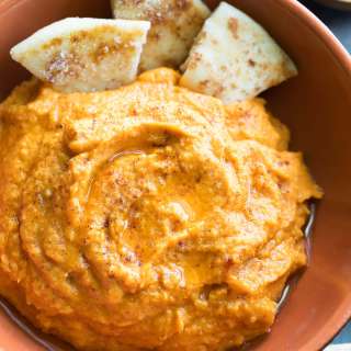 Sweet Potato Hummus with Cinnamon Sugar Flatbread