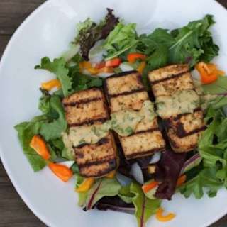 Grilled Lemon Basil Tofu Salad