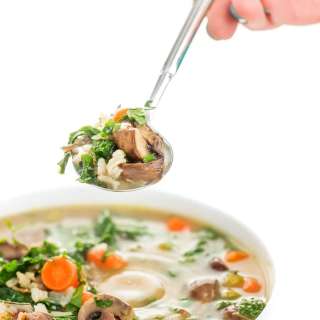 Creamy Vegan Mushroom Wild Rice Soup