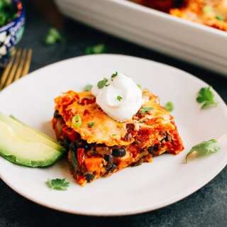 Sweet Potato Black Bean Enchilada Bake
