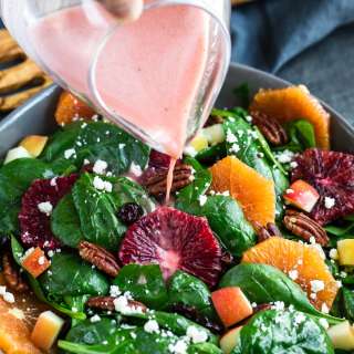 Apple Citrus Spinach Salad with Blood Orange Dressing