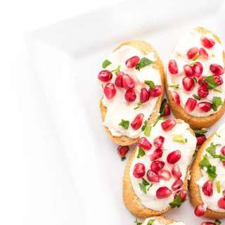 Roasted Garlic Whipped Feta Crostini