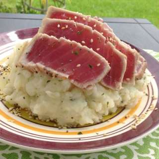 Sesame Seared Tuna and Wasabi Mashed Potatoes