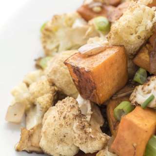 Balsamic Roasted Sweet Potatoes & Cauliflower