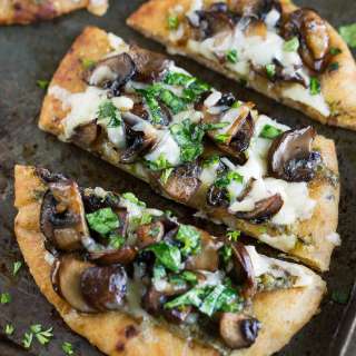 Caramelized Mushroom Flatbread Pizzas