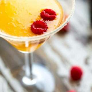 Peach Martini With Raspberry